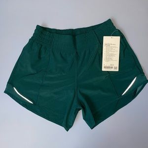 NWT Lululemon Hotty Hot High-Rise Shorts 4” Lined Color Storm Teal Size 6